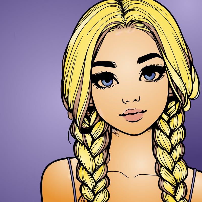 realistic girl with braids