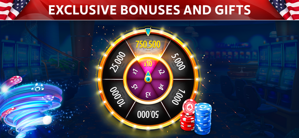 Texas Hold'em Poker: Pokerist - Rueda de premios diaria que muestra recompensas en fichas y multiplicadores en la aplicación de casino Pokerist
