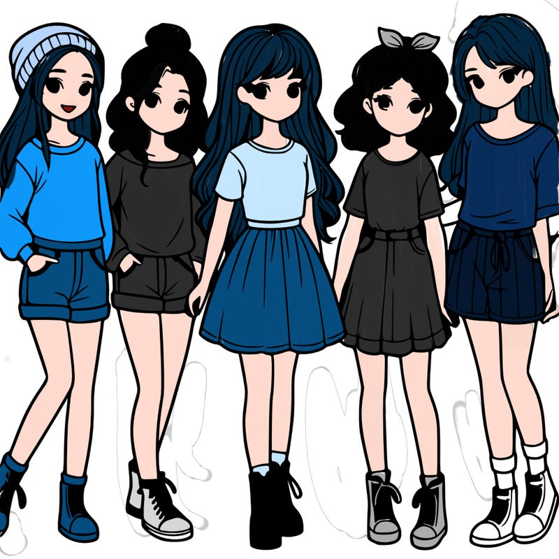 a group of five girls