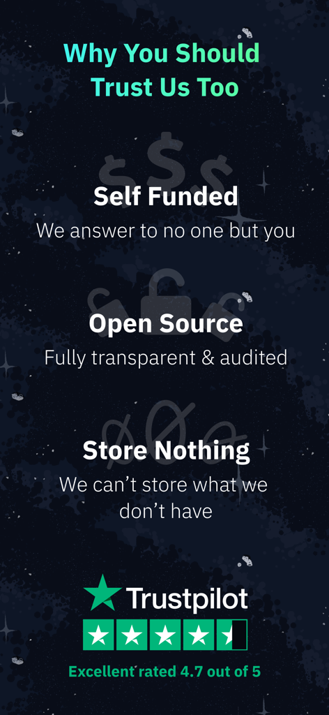 自己資金調達、オープンソース、ノーログポリシー、そして高いTrustpilot評価を含むWindscribe VPNの信頼のハイライト