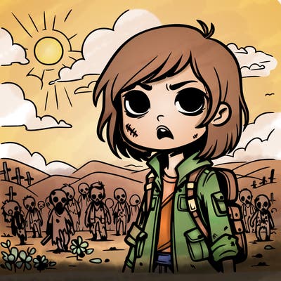 a girl in an zombie apocalypse