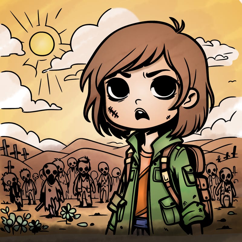a girl in an zombie apocalypse