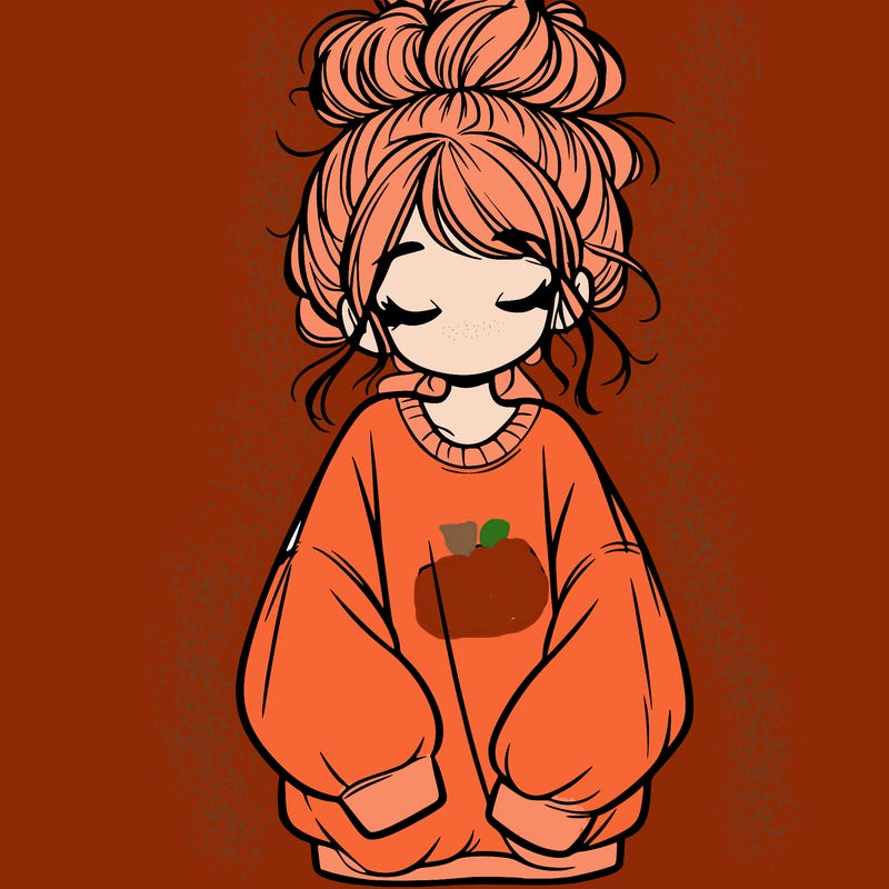 girl with baggy sweatshirt and messy bun