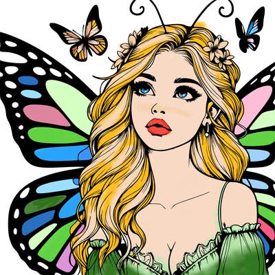 butterfly fairy realistic girl