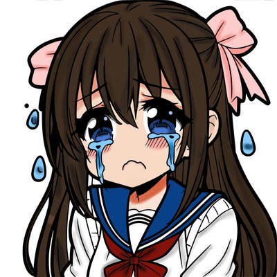 anime girl crying