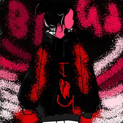 realistic girl with a oversized sweatshirt on and a bun