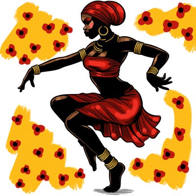 realistic african dancer