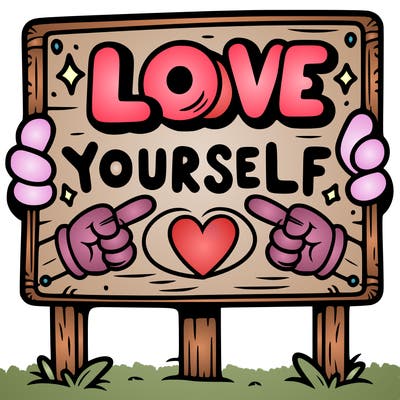 a sign where it is written: love yourself