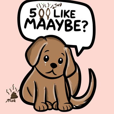 a puppy that says 5 like maybe