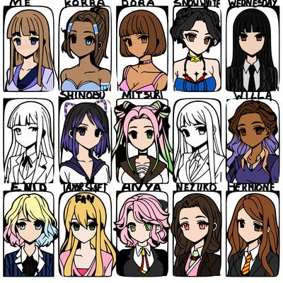 girls that look diffrent anime