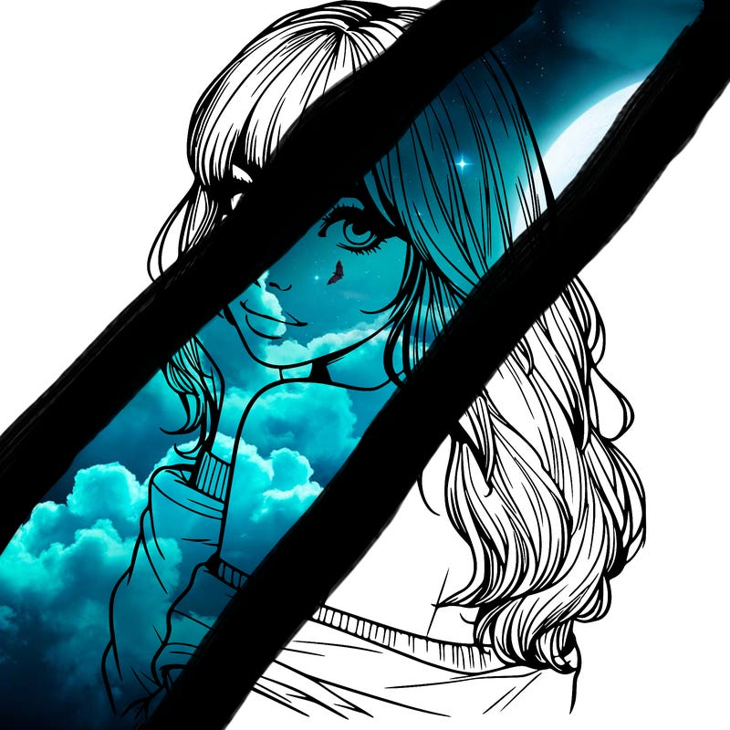 realistic girl with bangs looking over her shoulder