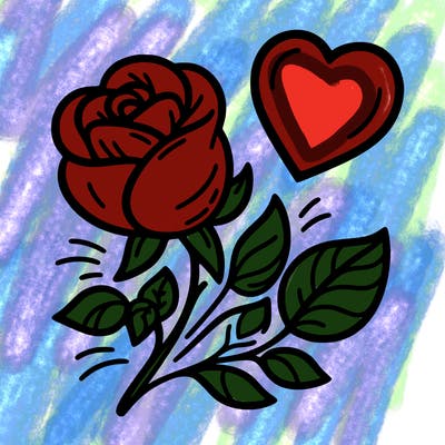 rose and heart