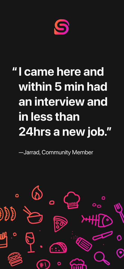 Seasoned: Jobs & Community - 빠른 면접 및 채용 프로세스를 설명하는 Seasoned 앱 사용자 후기