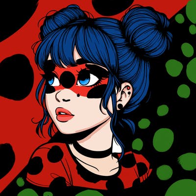 realistic girl with spacebuns