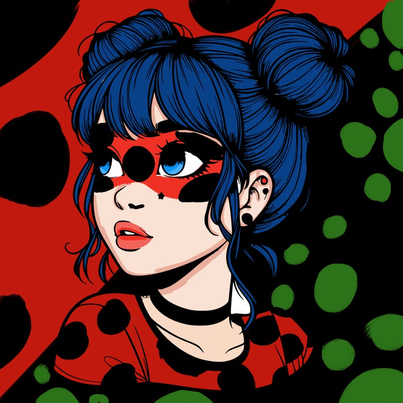 realistic girl with spacebuns