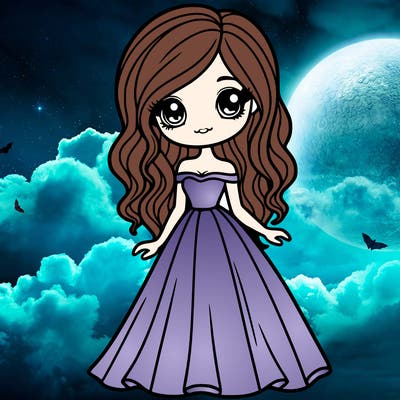 very pretty girl wearing a long dress