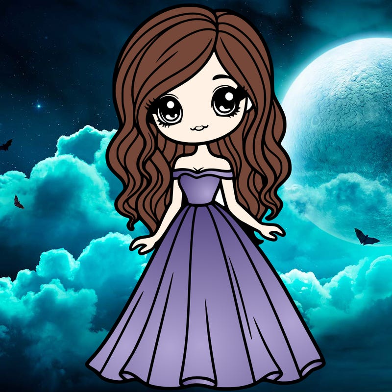 very pretty girl wearing a long dress