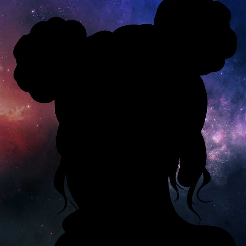 realistic girl with space buns