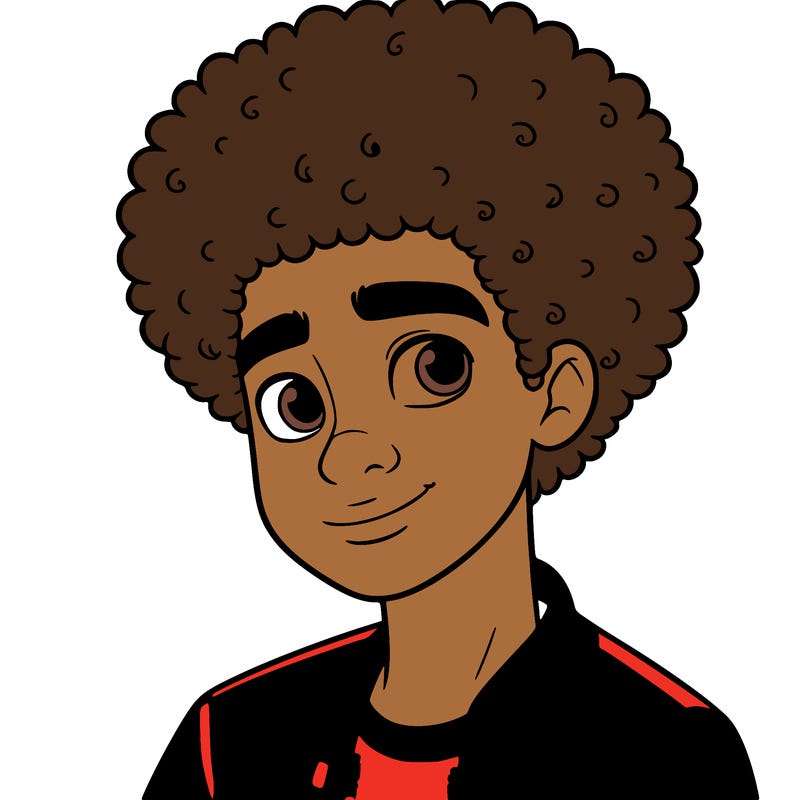 teen boy with afro