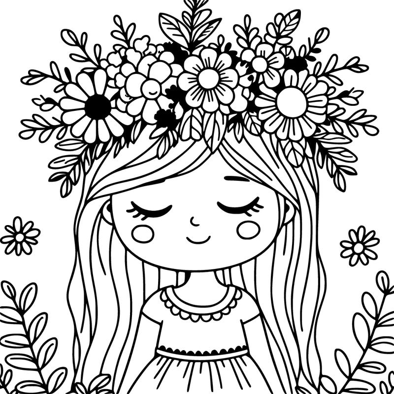 girl with flowers crown
