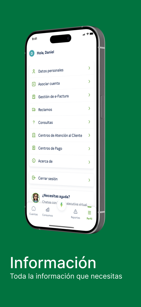 ENSA Panamá - User profile and account settings menu in the ENSA Panamá mobile app.