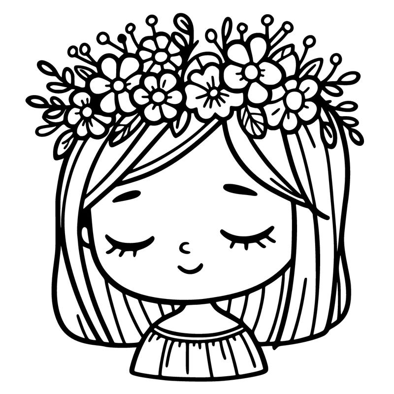 girl with flowers crown