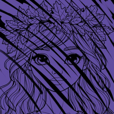 realistic girl with fall leaf crown