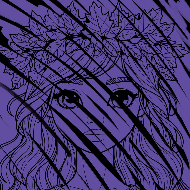 realistic girl with fall leaf crown