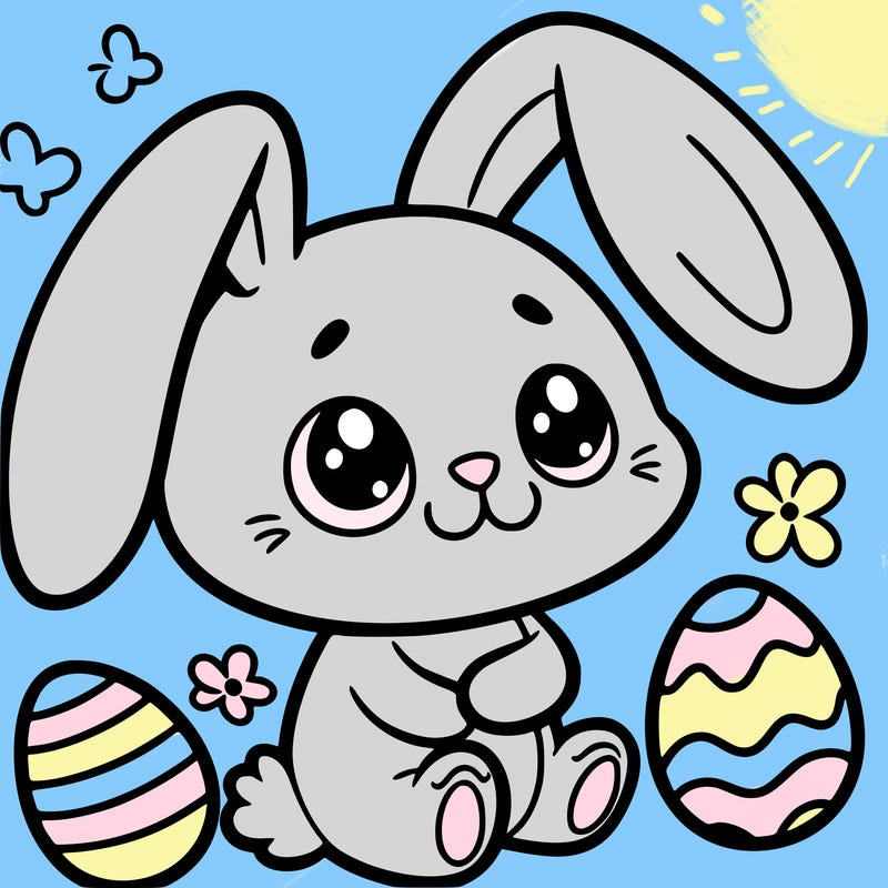 cartoon rabbit for easter
