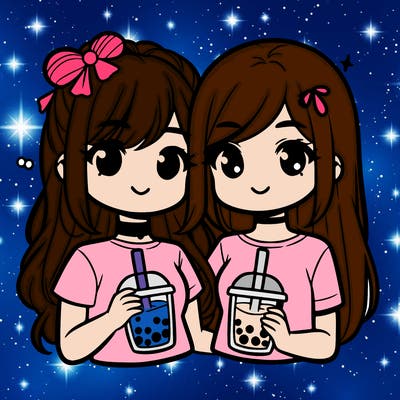 two girls who are bffs holding boba tea