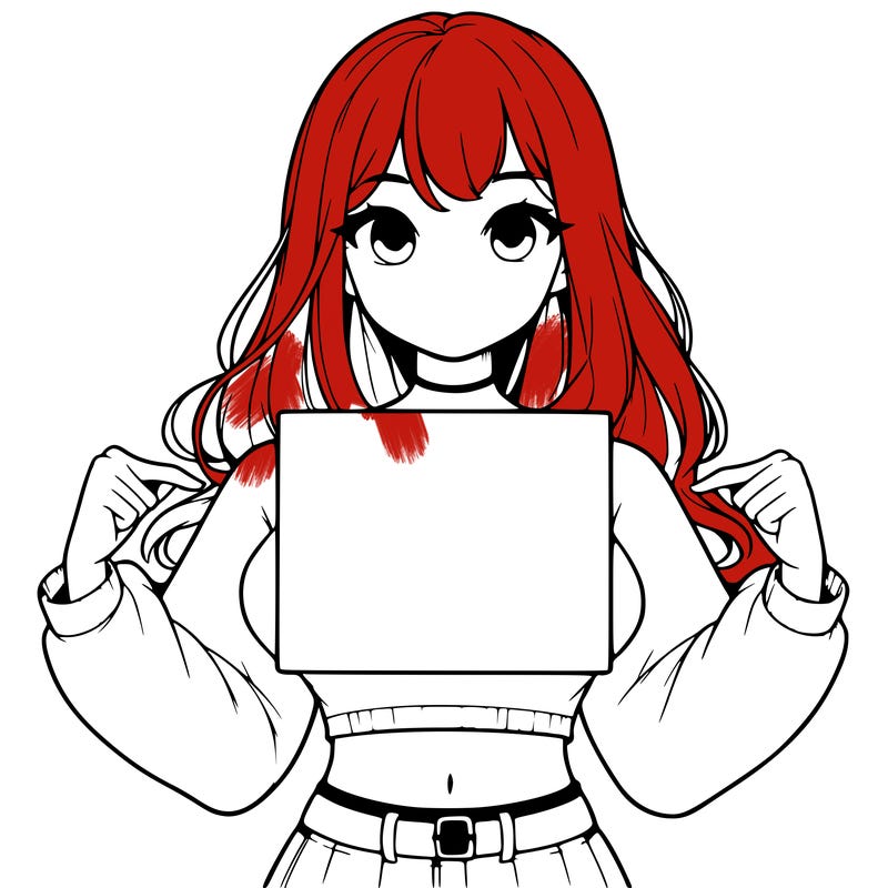 girl holding a blank sign in a long sleeve crop top