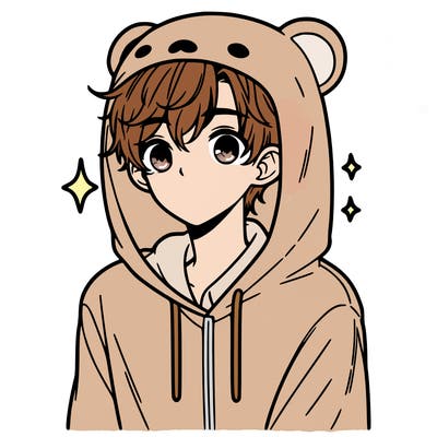 a 17 year old boy in a cute animal hoodie