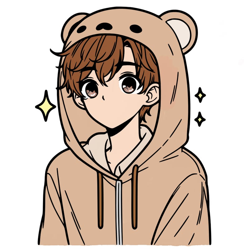 a 17 year old boy in a cute animal hoodie