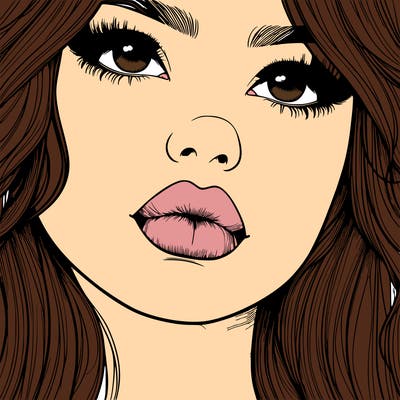really realistic girl with lips