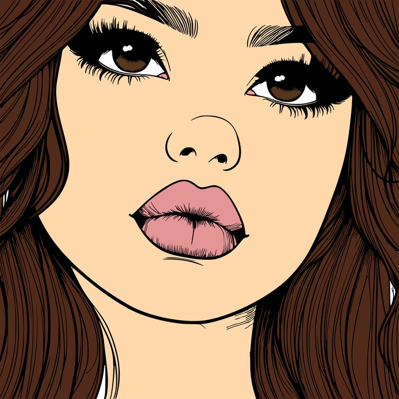 really realistic girl with lips