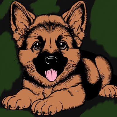 realistic puppy german shepherd
