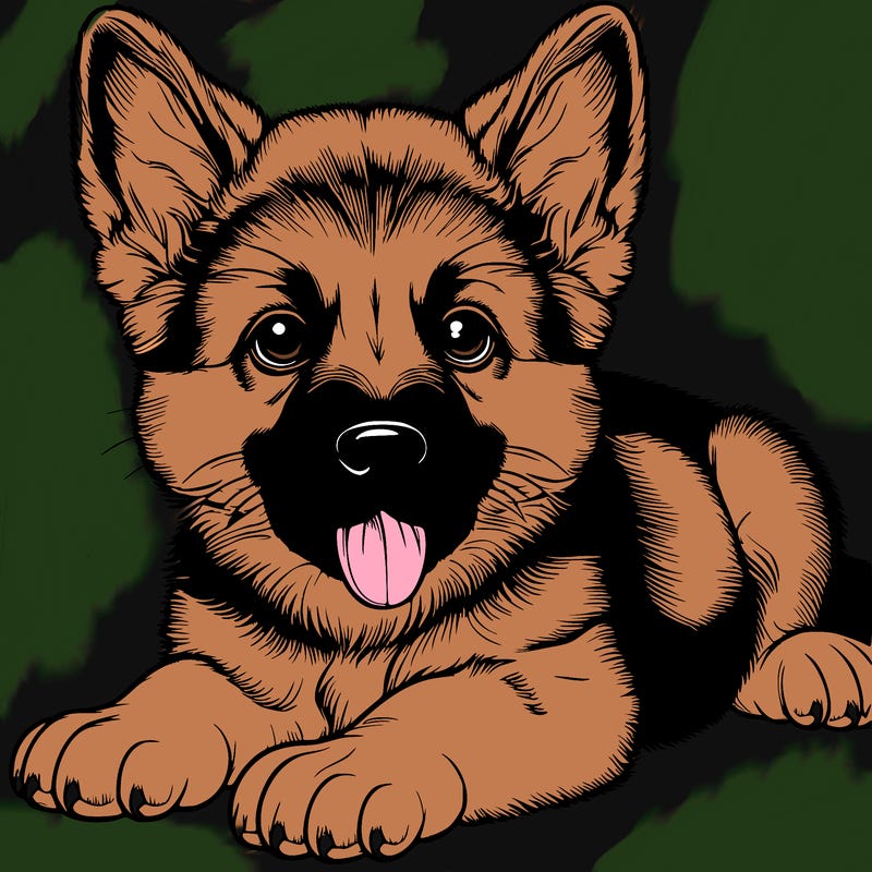 realistic puppy german shepherd