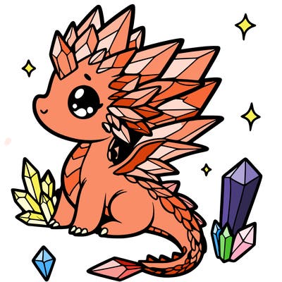 little cute crystal dragon