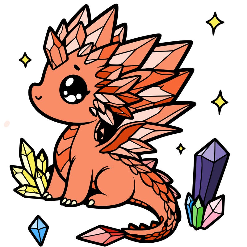 little cute crystal dragon