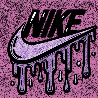 dripping nike logo