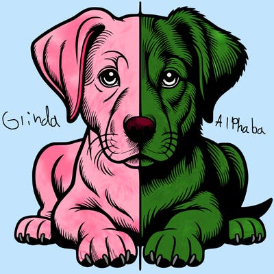 realistic dog split picture