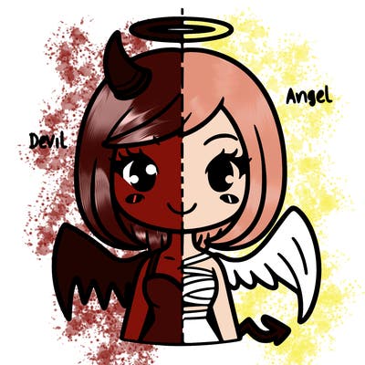 devil half angel girl