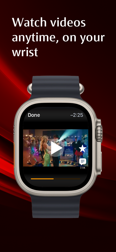 WatchTubeアプリを使用してApple Watchで再生されているYouTube動画。