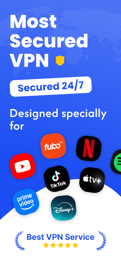 VPN NovaLink-Oberfläche, die eine 24/7 gesicherte Verbindung für Streaming-Plattformen wie Netflix, YouTube und Prime Video zeigt.