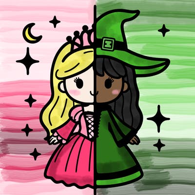 split princess and witch