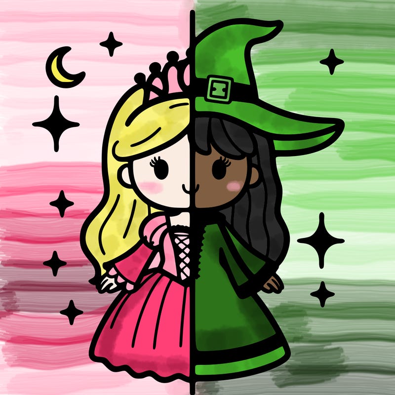 split princess and witch