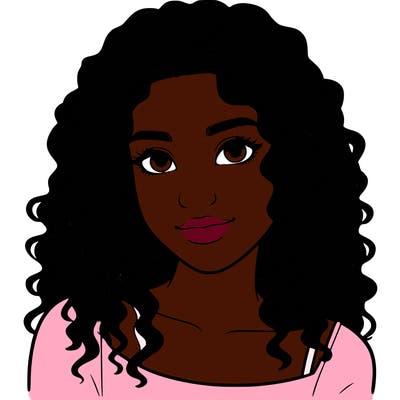 realistic, teenage girl with curly hair