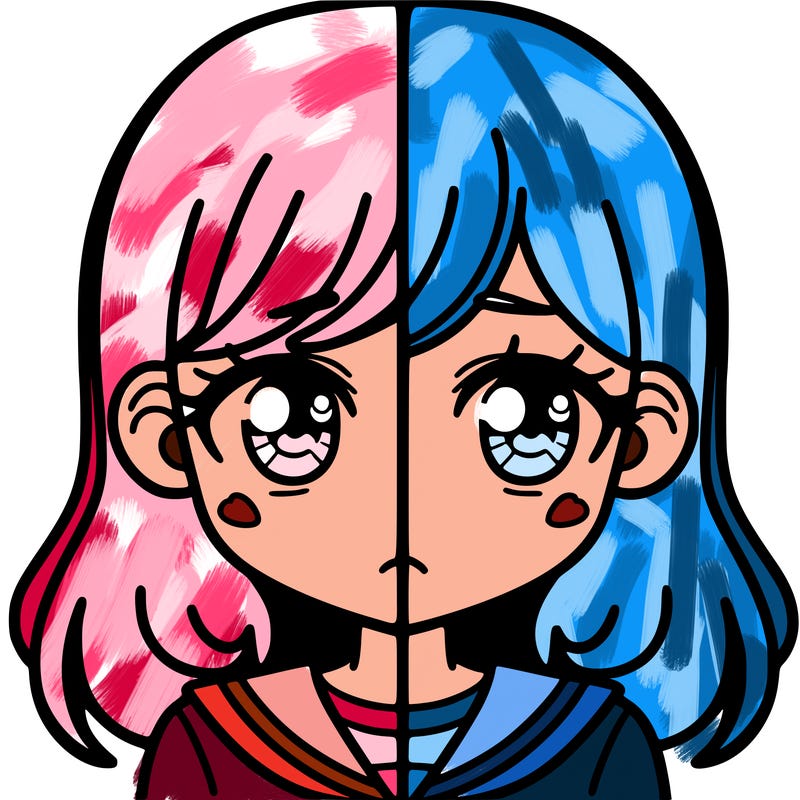 a split of a girl