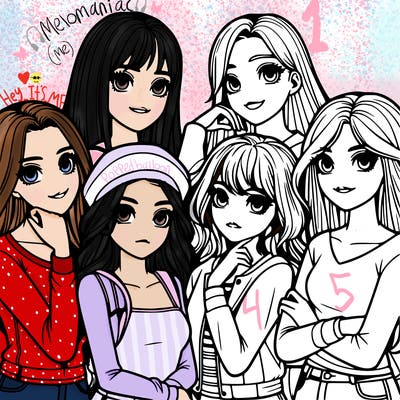 a group of girls realistic