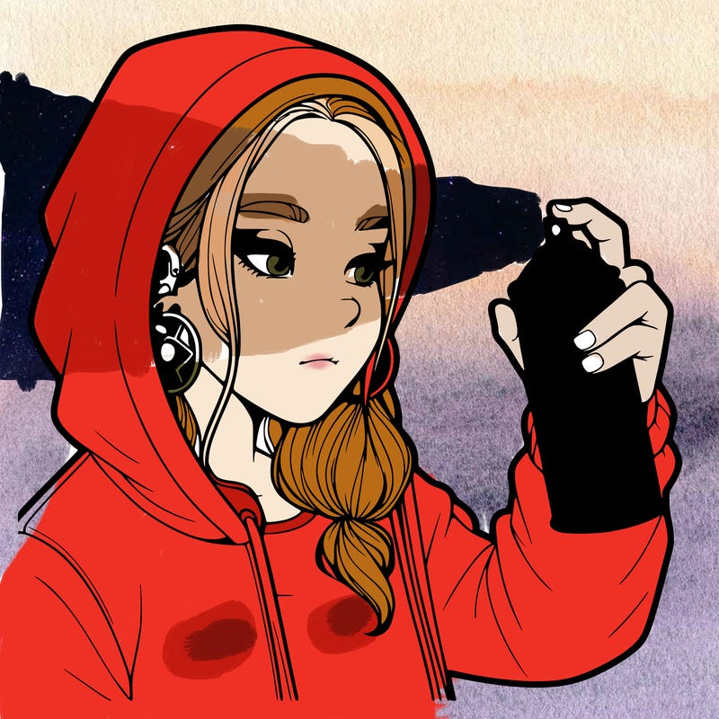 a realistic girl, spray painting